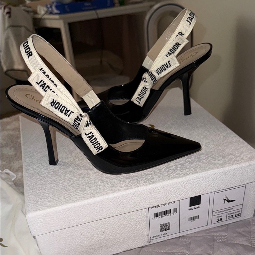Dior Black Stiletto Slingback Heels